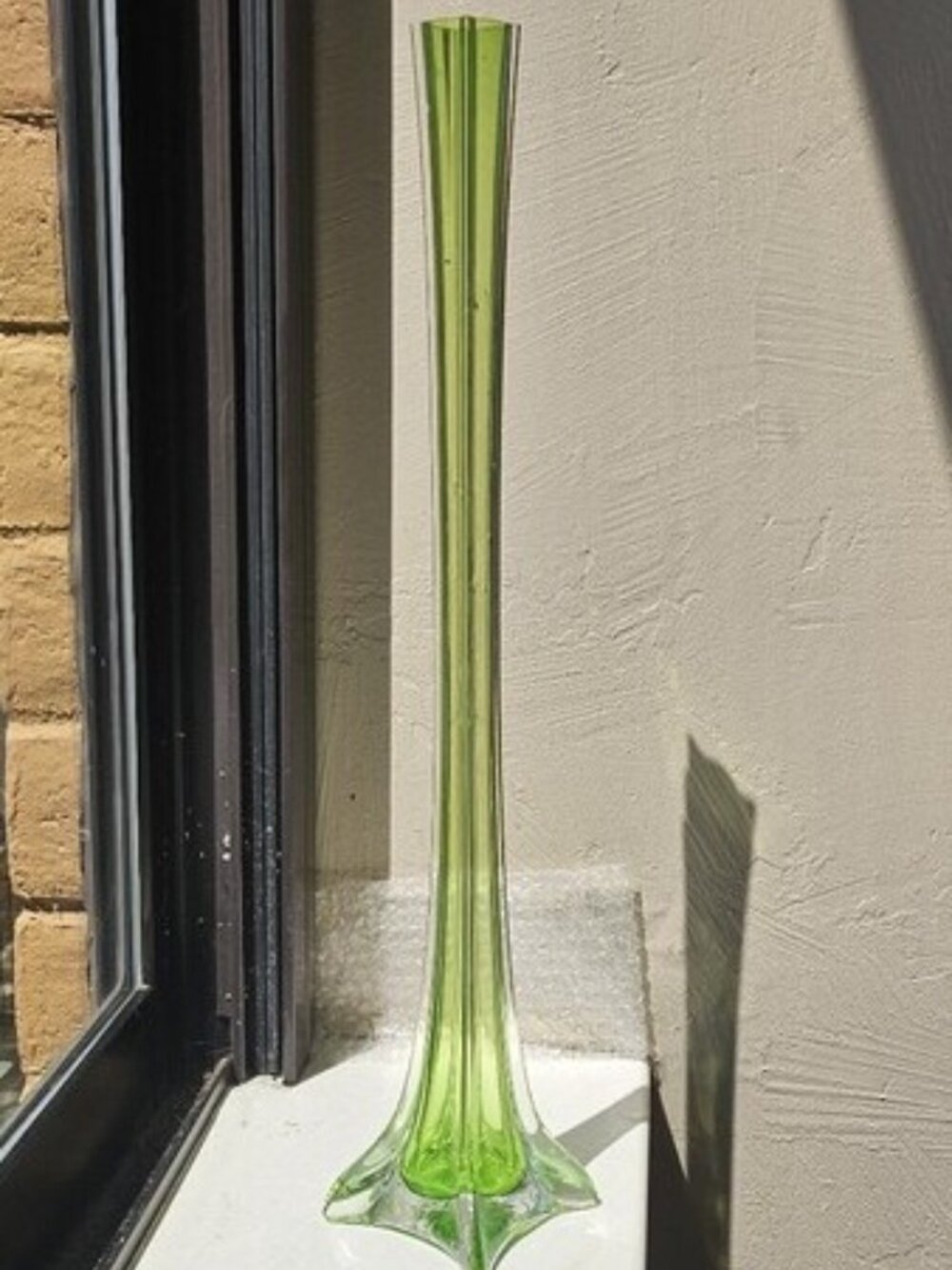 Tall Slender Green Vase